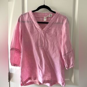 JOIE Pink Linen Top